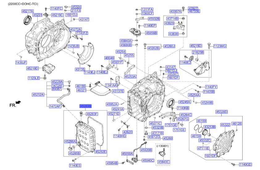 کارتل گیربکس سانتافه  Hyundai/KIA Genuine Parts – MOBIS   452803B850