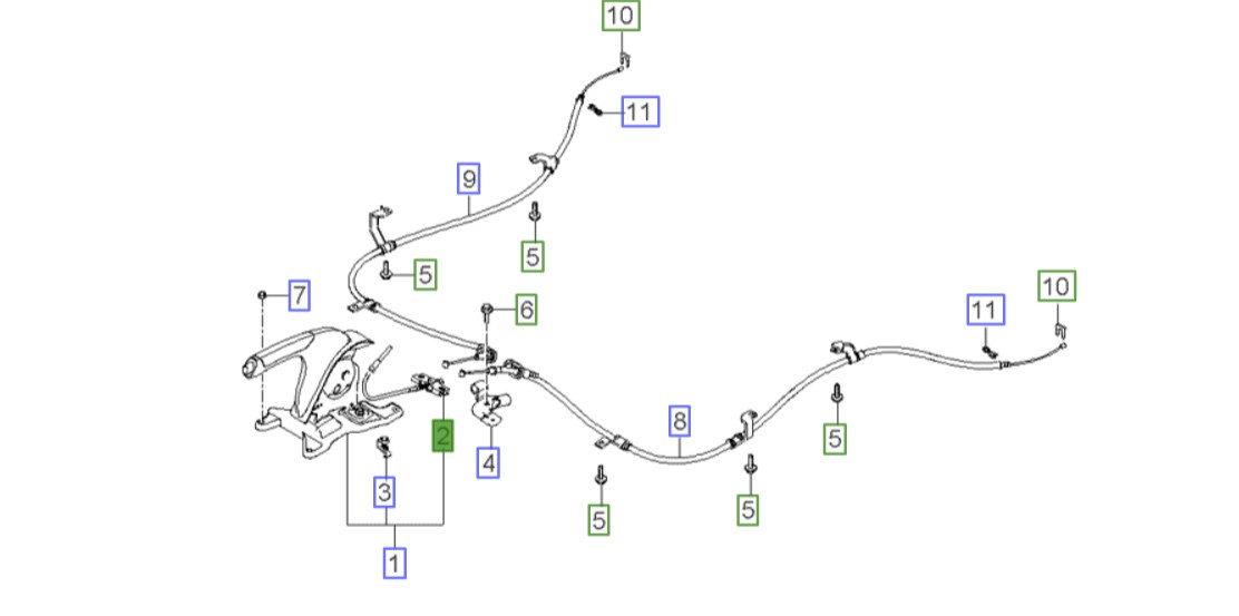 سیم ترمزدستی | Hyundai/KIA Genuine Parts | اسپورتیج KM مدل 2008 تا 2010