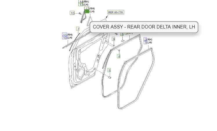 زه استیل لبه درب عقب اسپورتیج | Hyundai/KIA Genuine Parts | اسپورتیج KM مدل 2008 تا 2010