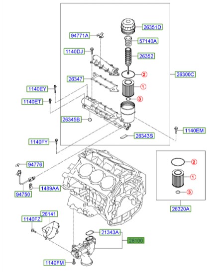 اویل پمپ آزرا  Hyundai/KIA Genuine Parts – MOBIS   213103C100 