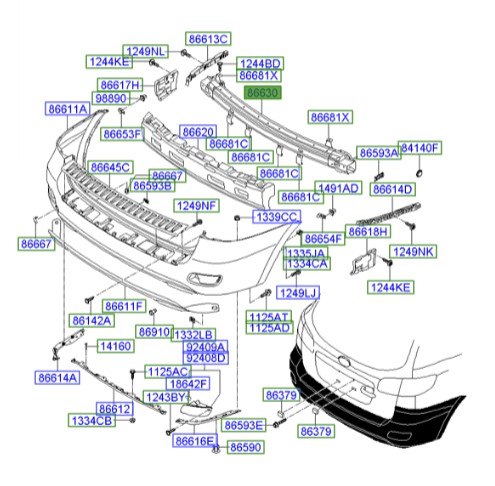 دیاق سپر عقب سانتافه  Hyundai/KIA Genuine Parts – MOBIS  866302B000 