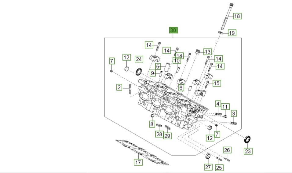 سرسیلندر راست توسان 2009 | Hyundai/KIA Genuine Parts | اسپورتیج KM مدل 2008 تا 2010 – توسان JM مدل 2008 تا 2010 – کوپه FX یا GK مدل 2001 تا 2009