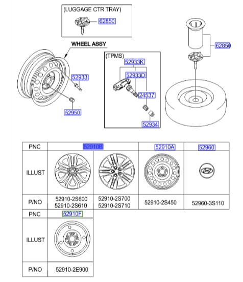 رینگ چرخ  Hyundai/KIA Genuine Parts – MOBIS  IX35  529102S710