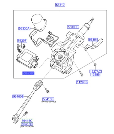 یونیت تلسکوپی فرمان Hyundai/KIA Genuine Parts – MOBIS  IX35  563402S220
