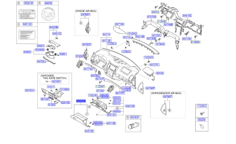 درب داشبوردIX55  Hyundai/KIA Genuine Parts – MOBIS IX55  845103J010O