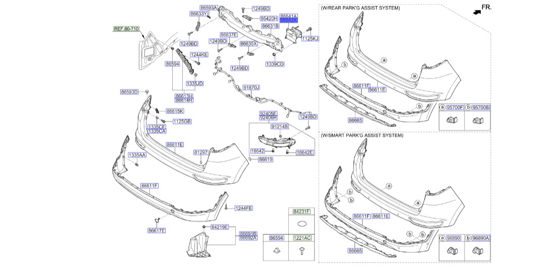 دیاق پشت سپر عقب راست اسپورتیج | Hyundai/KIA Genuine Parts | اسپورتیج QL مدل 2016 تا 2021