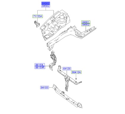 سینی جای کمک چپ کوپه Hyundai/KIA Genuine Parts – MOBIS  FX  645012C710
