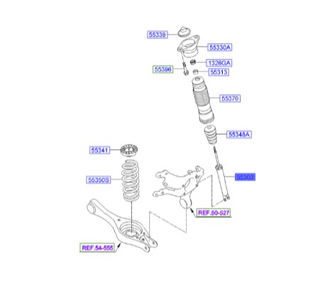 کمک فنر عقب هیوندای Hyundai/KIA Genuine Parts – MOBIS  I30  553112H201