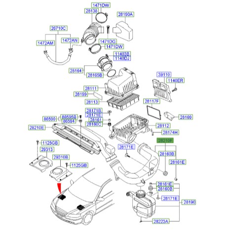 خرطومی هواکش آزرا Hyundai/KIA Genuine Parts – MOBIS   282113L000 