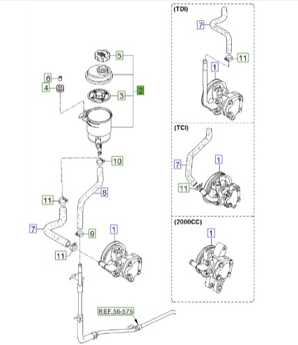 مخزن روغن هیدرولیک سراتو 2008 | مخزن روغن فرمان | منبع روغن هیدرولیک | Hyundai/KIA Genuine Parts – MOBIS | سراتو LD | 571502F000