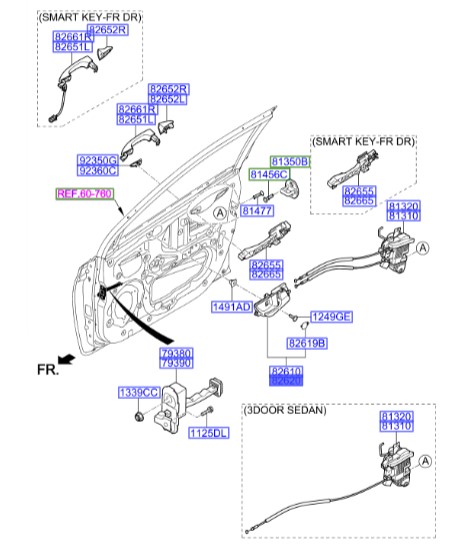 دستگیره جلو راست داخلی I20 کرمان موتور  Hyundai/KIA Genuine Parts – MOBIS  82620C8000
