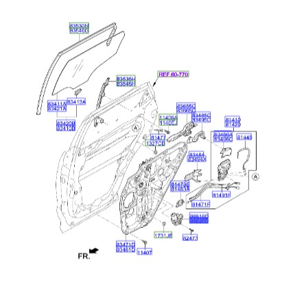 موتور شیشه بالابر درب عقب راست سانتافه  Hyundai/KIA Genuine Parts – MOBIS    834602W010