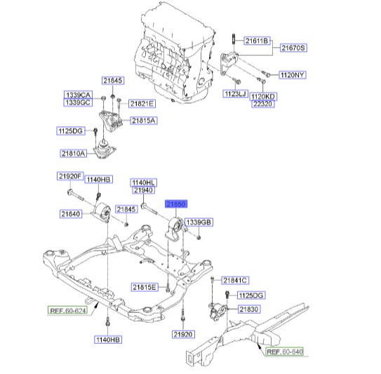 دسته موتور عقب کیا سراتو 2010 | Hyundai/KIA Genuine Parts | سراتو  مدل 2010 سایپایی و وارداتی, سراتو کوپه  مدل 2010 تا 2013   219301M350