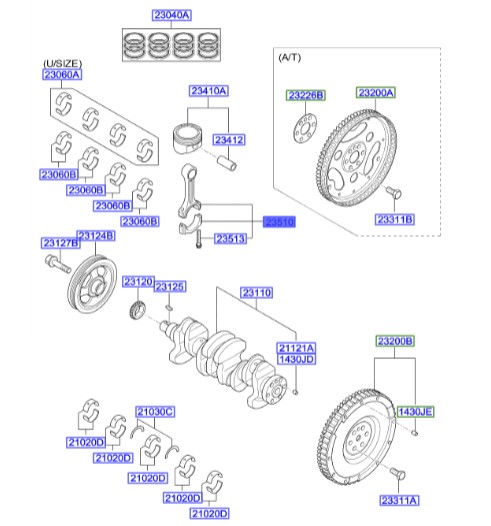 شاتون هیوندای Hyundai/KIA Genuine Parts – MOBIS   I20  2351004040