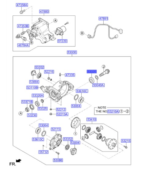 بلبرینگ دیفرانسیل عقب سانتافه  Hyundai/KIA Genuine Parts – MOBIS     530423B500 