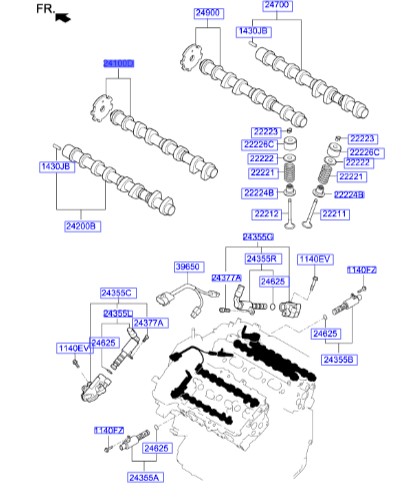 میل سوپاپ هوا چپ هیوندای Hyundai/KIA Genuine Parts – MOBIS  IX55  241003C806