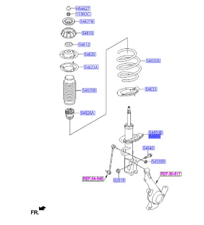 کمک فنر جلو راست هیوندای اکسنت  Hyundai/KIA Genuine Parts – MOBIS   546601R071