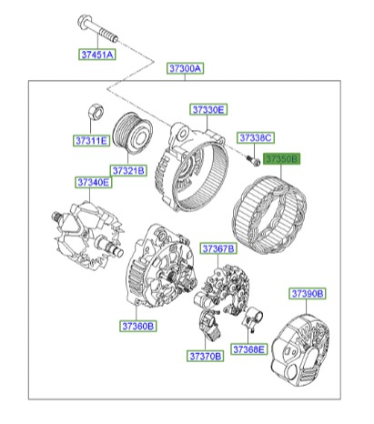 بالشتک دینام Hyundai/KIA Genuine Parts – MOBIS  Ix55  373503C000