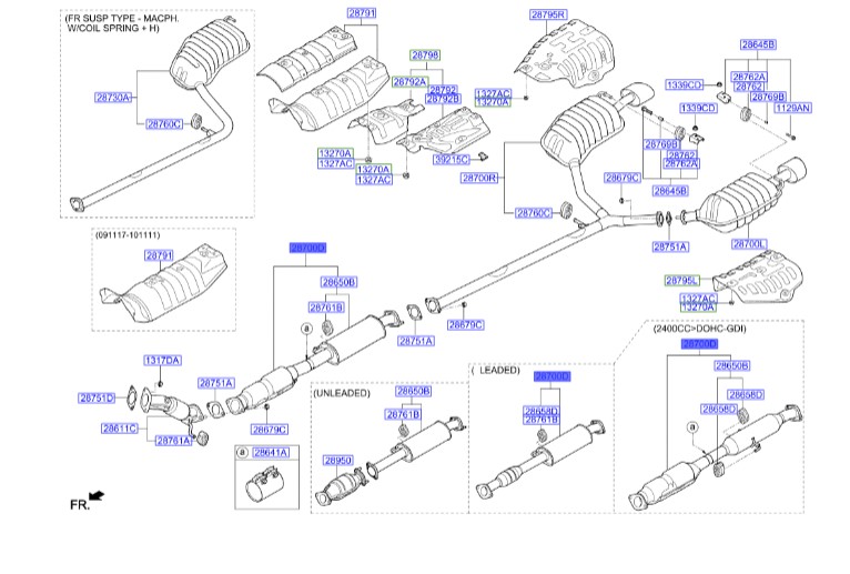  کاتالیزور سوناتا YF Hyundai/KIA Genuine Parts – MOBIS  286003S130