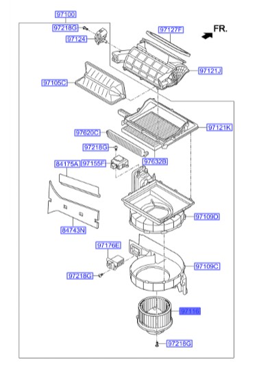موتور فن بخاری سوناتا Hyundai/KIA Genuine Parts – MOBIS   YF  971132Y000