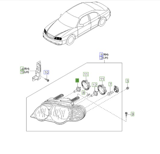 لامپ چراغ | Hyundai/KIA Genuine Parts – Mobis | H1 