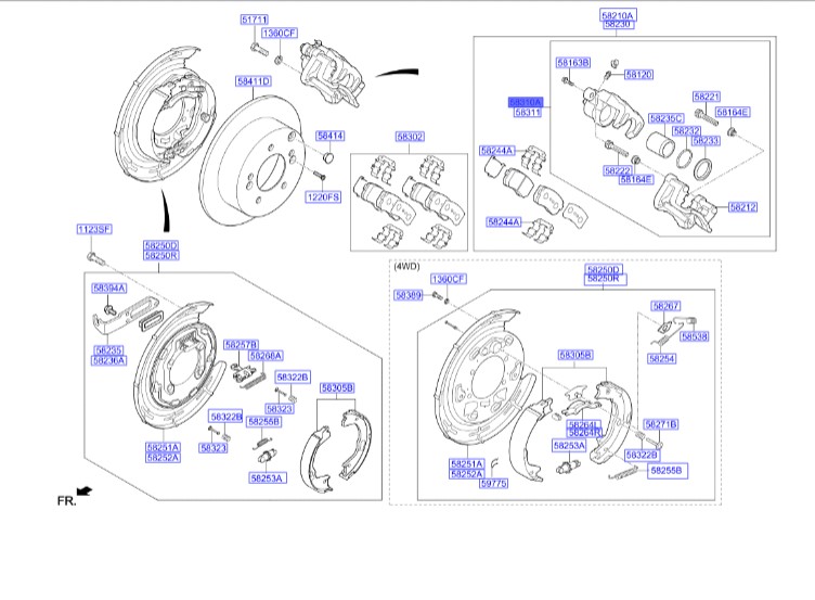 سیلندر ترمز عقب چپ هیوندای  Hyundai/KIA Genuine Parts – MOBIS  IX35  583102SA70