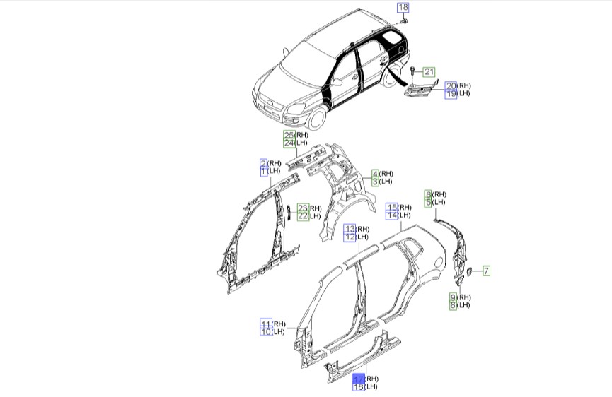 رکاب راست | Hyundai/KIA Genuine Parts – Mobis | اسپورتیج KM مدل 2008 تا 2010