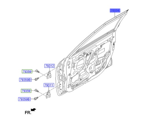 درب جلو راست اصلی هیوندای ولوستر  Hyundai/KIA Genuine Parts – MOBIS   760042V000