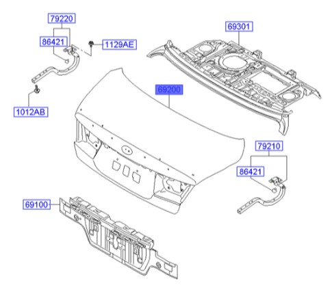 درب صندوق آزرا  Hyundai/KIA Genuine Parts – MOBIS   692003L511