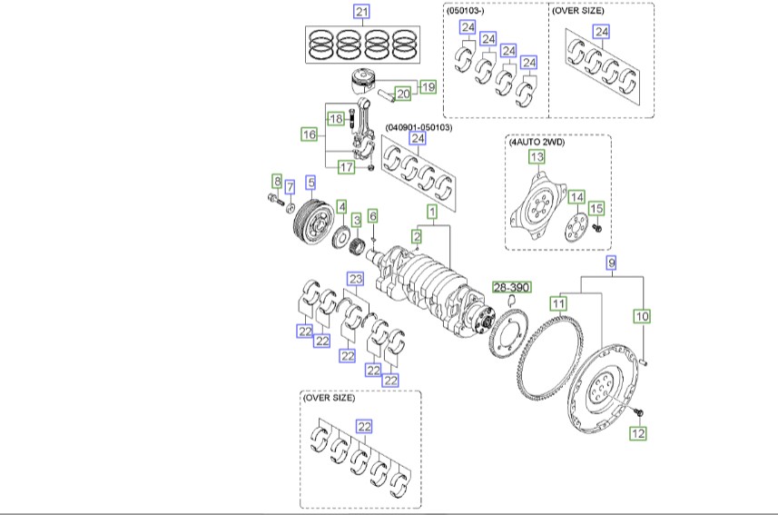 یاتاقان ثابت کیا سراتو 2008 | Hyundai/KIA Genuine Parts | سراتو LD مدل 2007 تا 2009 – اسپورتیج KM مدل 2008 تا 2010 – توسان JM مدل 2008 تا 2010 – کوپه FX یا GK مدل 2001 تا 2009 – i30 FD مدل 2007 تا 2012