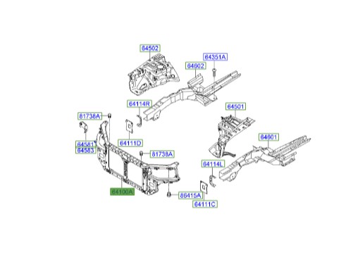 سینی جلو بدنه آزرا  Hyundai/KIA Genuine Parts – MOBIS 641013L000 