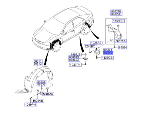 گل پخش کن چرخ عقب راست سراتو TD | 868421M000 | Hyundai/KIA Genuine Parts – MOBIS