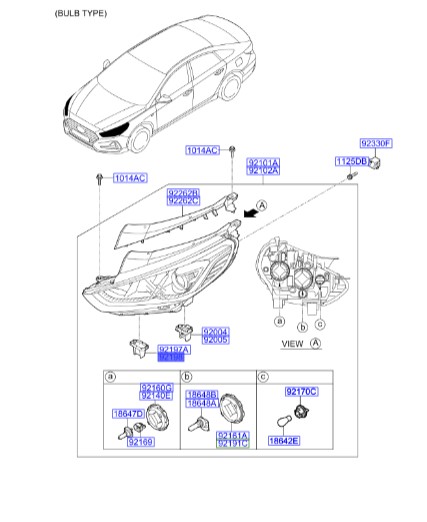 براکت نگهدارنده چراغ جلو سمت راست هیوندای سوناتا 92142C1500 Hyundai Genuine Parts – MOBIS