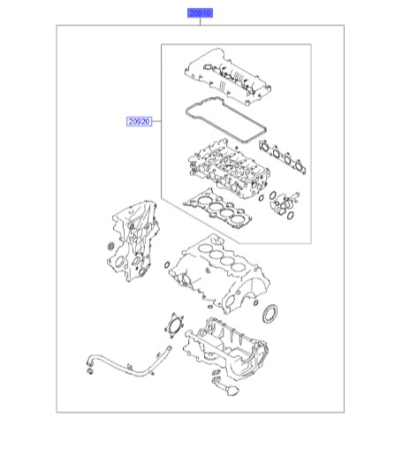 واشر کامل سراتو کوپه Hyundai/KIA Genuine Parts – MOBIS  209102BB00