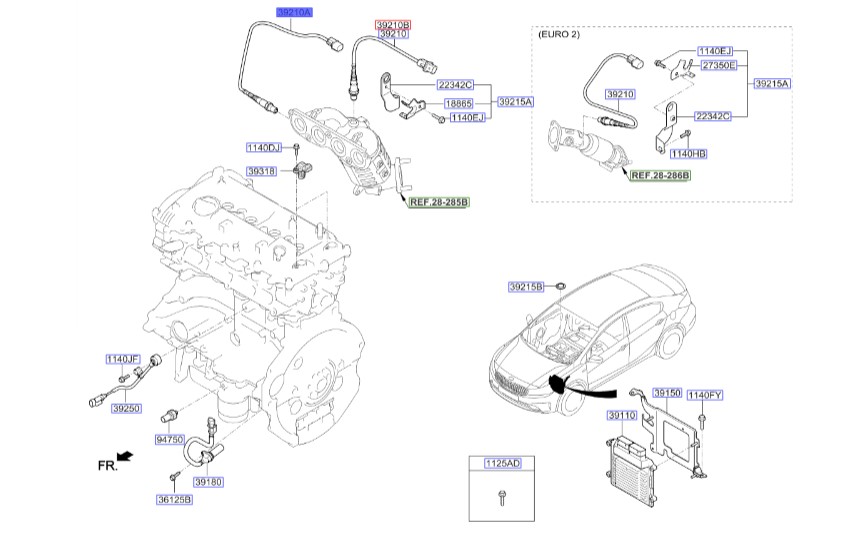 سنسور اکسیژن | Hyundai/KIA Genuine Parts – MOBIS | سراتو مدل 2014 تا 2018   392102ECC4