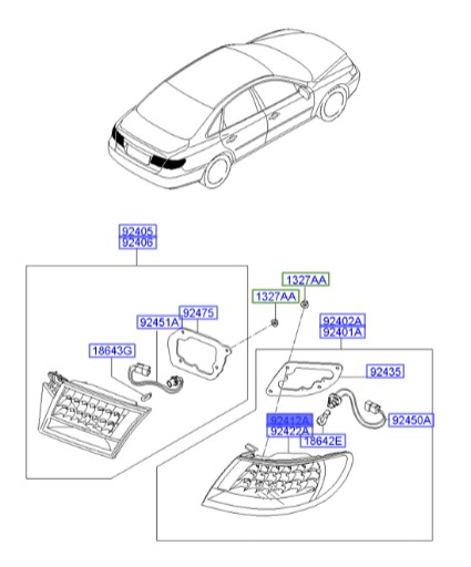 خطر چپ روی گلگیر آزرا  Hyundai/KIA Genuine Parts – MOBIS   924533L000