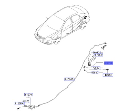 در باک بنزین سراتو 2008 | Hyundai/KIA Genuine Parts | سراتو LD مدل 2007 تا 2009   695102F002
