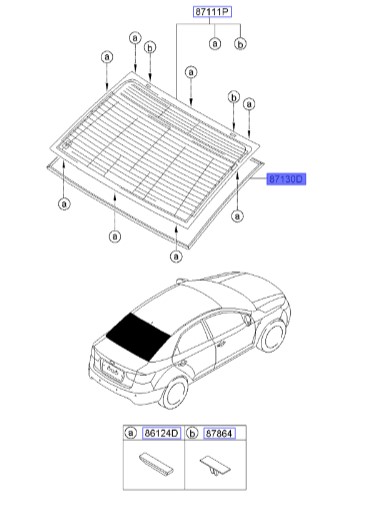 لاستیک دور شیشه عقب سراتو TD | Hyundai/KIA Genuine Parts – MOBIS  30955