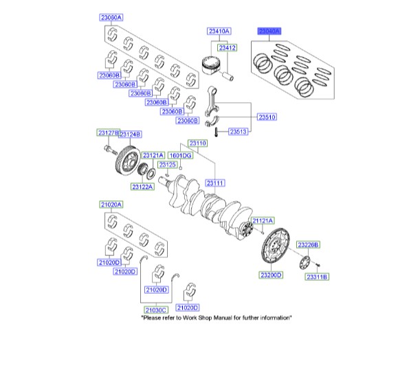 رینگ پیستون استاندارد | Hyundai/KIA Genuine Parts – Mobis | آزرا TG مدل 2006 تا 2011 – سانتافه CM مدل 2008 تا 2013 – سورنتو BL مدل 2008 و 2009 – سوناتا NF مدل 2006 تا 2010