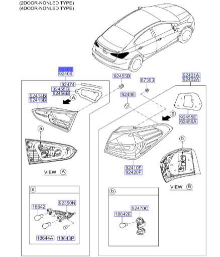 چراغ خطر چپ سراتو 2015 کوپه | Hyundai/KIA Genuine Parts – MOBIS | سراتو YD کوپه  92403A7510