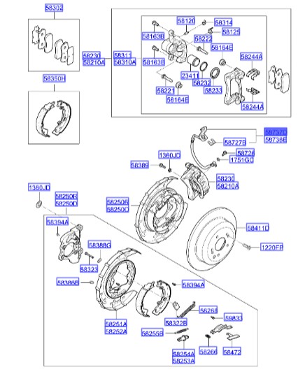 شلنگ ترمز چرخ عقب چپ  Hyundai/KIA Genuine Parts – MOBIS IX55  587373J000