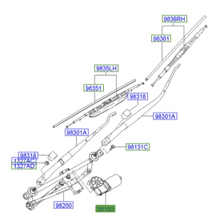 موتور برف پاک کن توسان  Hyundai/KIA Genuine Parts – MOBIS    981102E000
