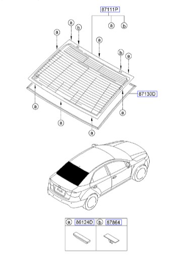 لاستیک دورشیشه عقب سراتو کوپه | 871301M200 | Hyundai/KIA Genuine Parts – MOBIS