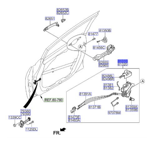 پمپ (ضامن و عملگر) قفل درب جلو چپ سراتو 2015 | Hyundai/KIA Genuine Parts | سراتو مدل 2014 تا 2018 - 81310A7280