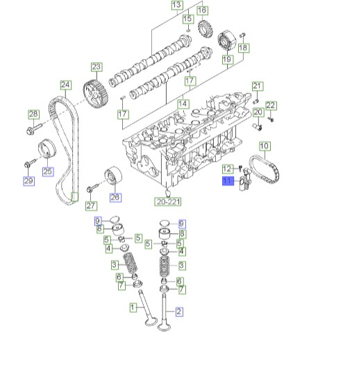 سفت کن تسمه تایم I30 اصلی موبیز   2441023800   Genuine Parts