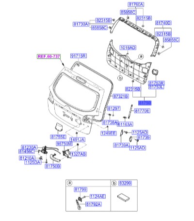 قاب در پشت سانتافه  Hyundai/KIA Genuine Parts – MOBIS   817502B000HZ 