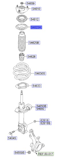 لاستیک روی فنرلول سانتافه اصلی هیوندای Hyundai/KIA Genuine Parts – MOBIS 546232P000 