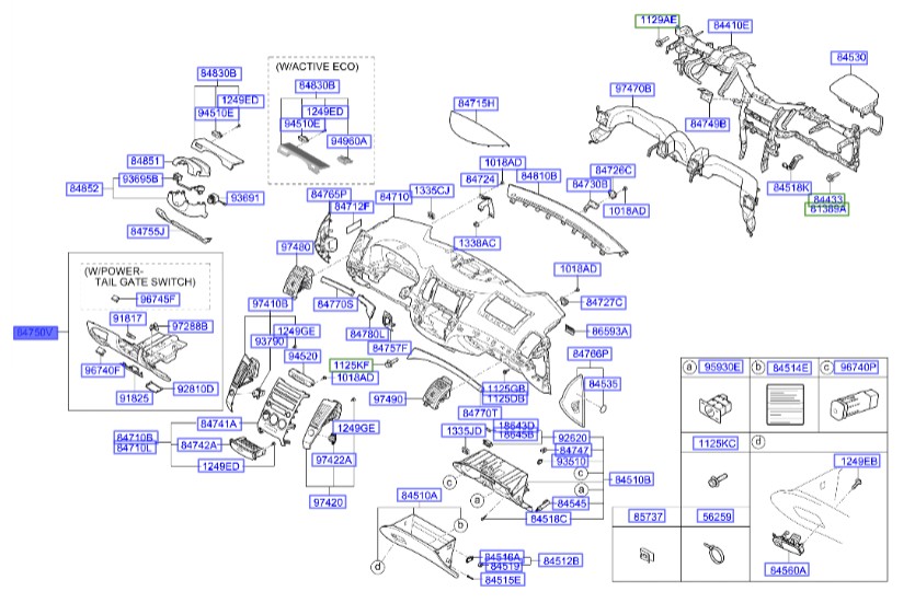 قاب داشبورد Hyundai/KIA Genuine Parts – MOBIS   IX55  847503J611WK