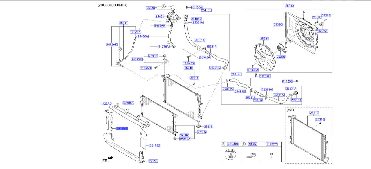 بادگیر رادیاتور راست اسپورتیج 2016 | Hyundai/KIA Genuine Parts | اسپورتیج QL مدل 2016 تا 2021