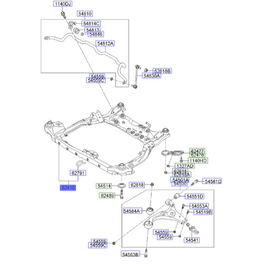 رام زیر موتور جلو سراتو 2010 | 624051M005 | Genuine Parts